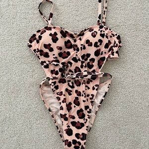 Adore Me Pink and Black Bikini Bold Swimwear